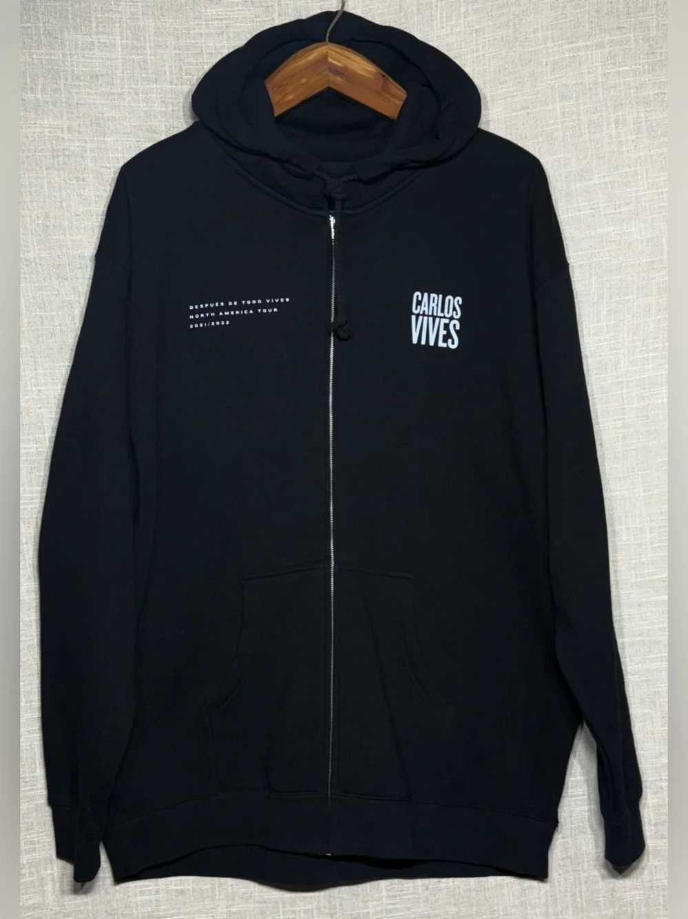 Carlos Vives Despues De Todo Vives North America Tour Zip Hoodie Black 2X